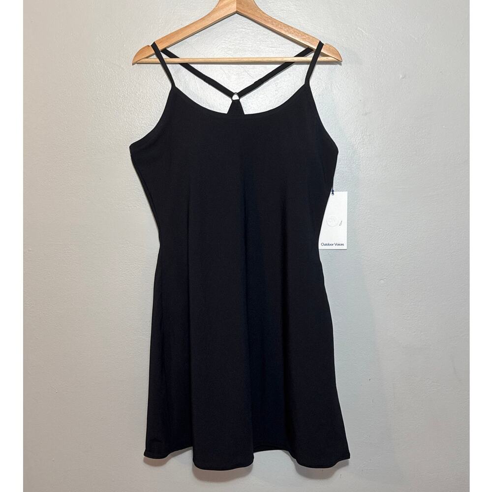 NWT Women's Size XL Outdoor Voices Exercise Dress in Black Beauty Racerback Top